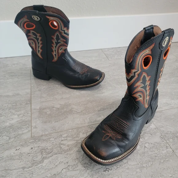 Tony Lama | Shoes | Tony Lama Kids Black And Orange Western  display picture 1